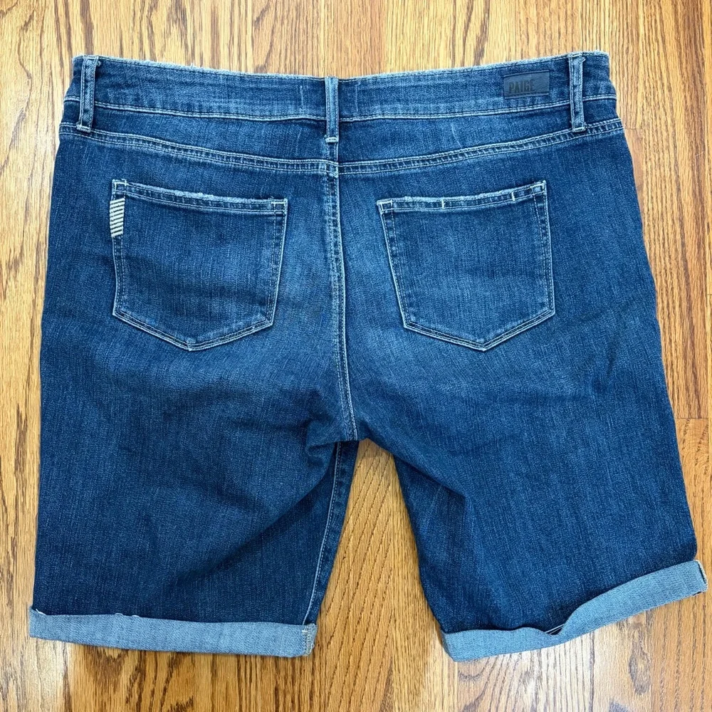 PAIGE Jax Blue Jean Knee Shorts (32) - Picture 3 of 10